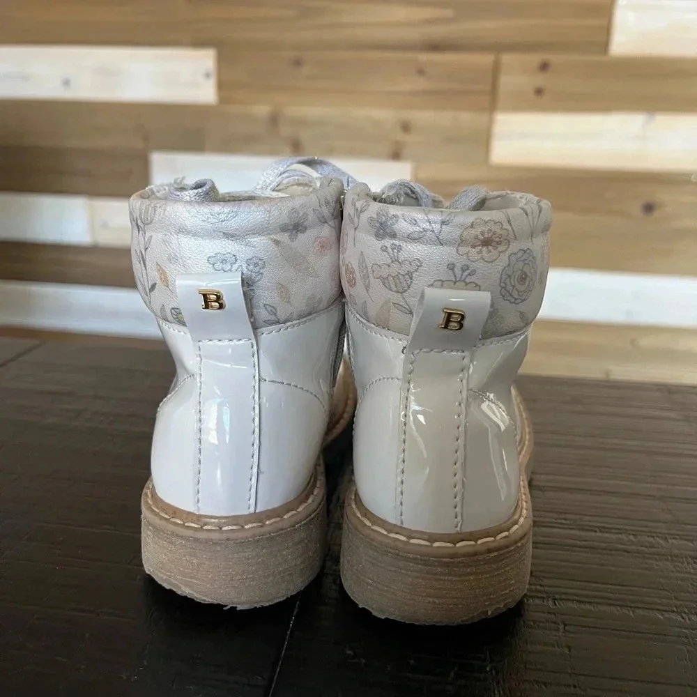 BOSI Floral Girls lace up boots Fall SZ 10
